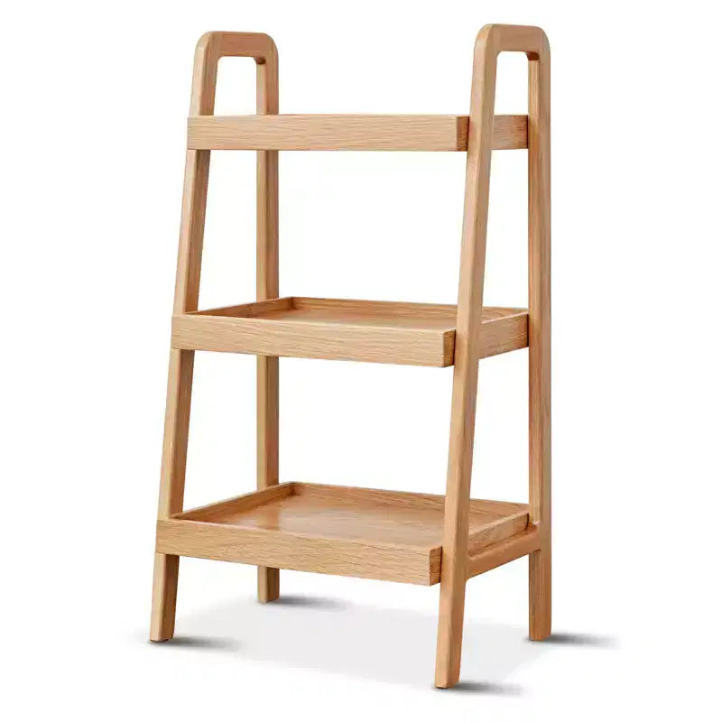 Étagère échelle à 3 niveaux, étagère de rangement couleur chêne pour salon, chambre, entrée, salle de bain