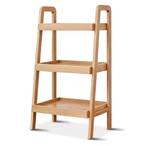 Étagère échelle à 3 niveaux, étagère de rangement couleur chêne pour salon, chambre, entrée, salle de bain