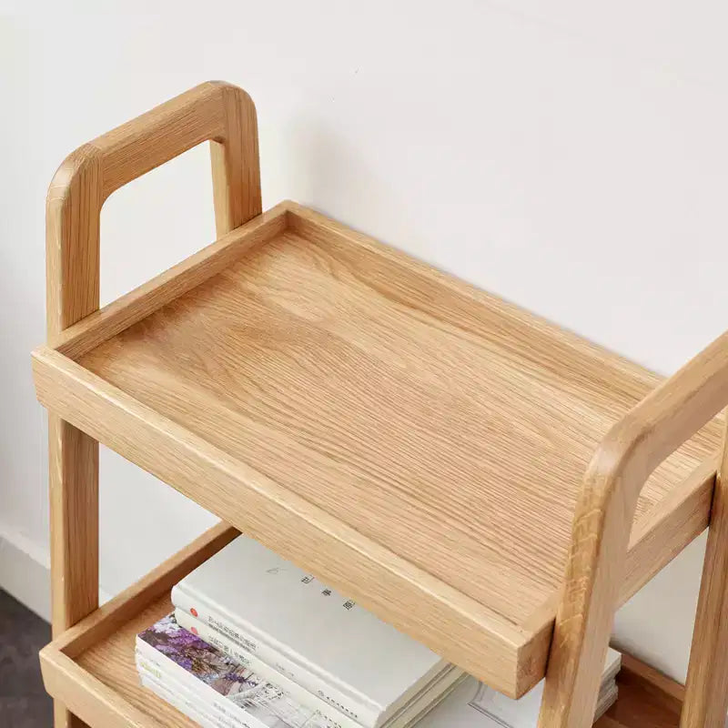 Étagère échelle à 3 niveaux, étagère de rangement couleur chêne pour salon, chambre, entrée, salle de bain