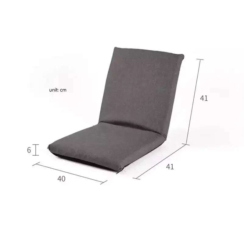 Chaise de sol avec support dorsal, coussin de méditation à 6 positions réglables avec cadre en acier au carbone et housse lavable