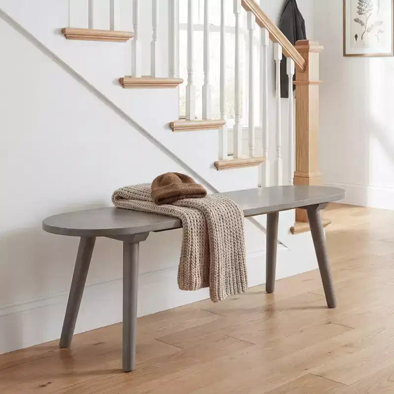 Banc de salle à manger rustique en bois massif de 109 cm, lot de 2, avec pieds en hévéa pour cuisine