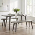 Banc de salle à manger rustique en bois massif de 109 cm, lot de 2, avec pieds en hévéa pour cuisine
