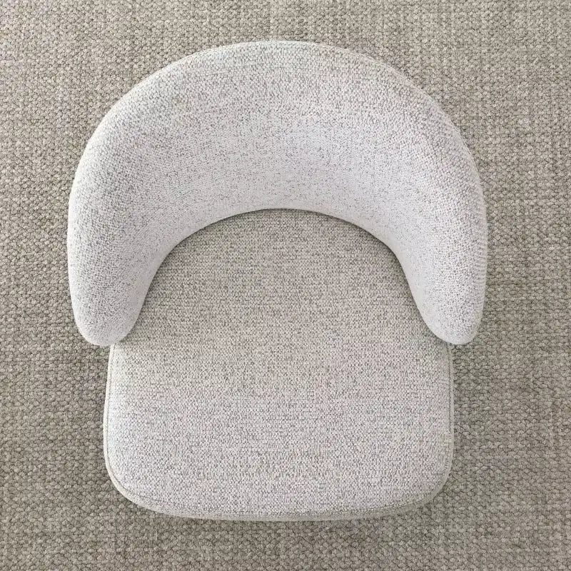 Lot de 2 chaises de salle à manger modernes du milieu du siècle, chaises de cuisine rembourrées en chenille avec pieds en bois massif et dossier rond incurvé