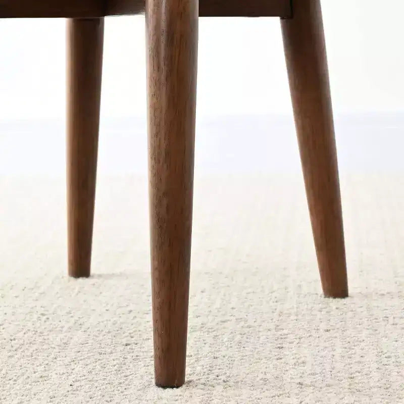 Lot de 2 chaises de salle à manger modernes du milieu du siècle, chaises de cuisine rembourrées en chenille avec pieds en bois massif et dossier rond incurvé