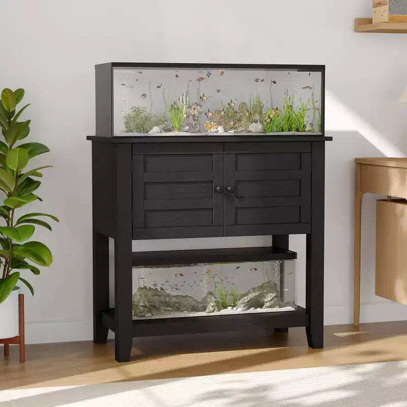 2029 Gallon Aquarium Stand, Heavy-Duty 660 lb Fish Tank Cabinet with Doors and Open Storage for Fish, Turtle or Reptile Tanks