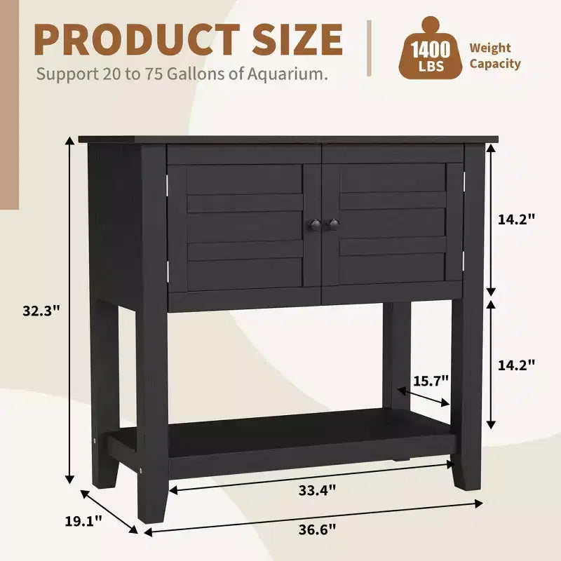 Meuble pour aquarium de 2029 gallons, support robuste de 660 lb avec portes et rangement ouvert pour aquariums de poissons, tortues ou reptiles