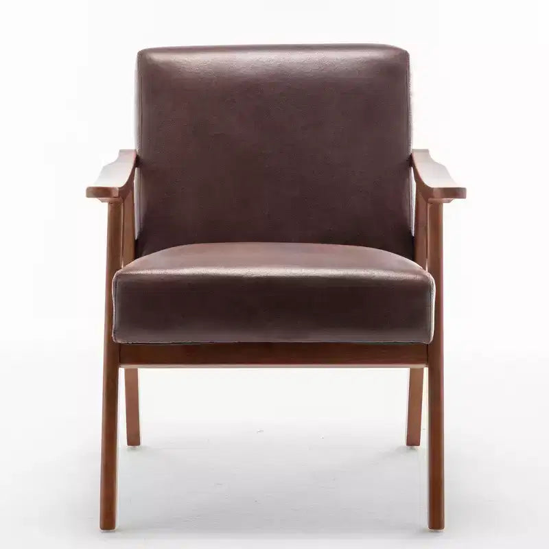 Fauteuil en cuir, Fauteuil moderne classique avec cadre en bois massif