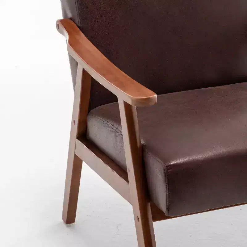 Fauteuil en cuir, Fauteuil moderne classique avec cadre en bois massif