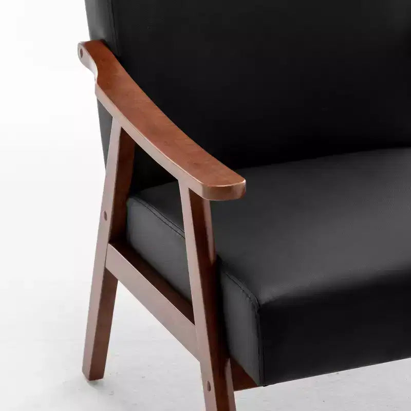 Fauteuil en cuir, Fauteuil moderne classique avec cadre en bois massif