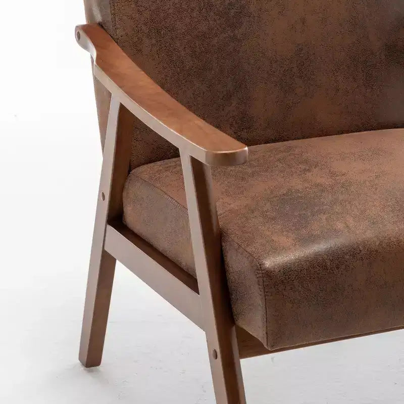 Fauteuil en cuir, Fauteuil moderne classique avec cadre en bois massif