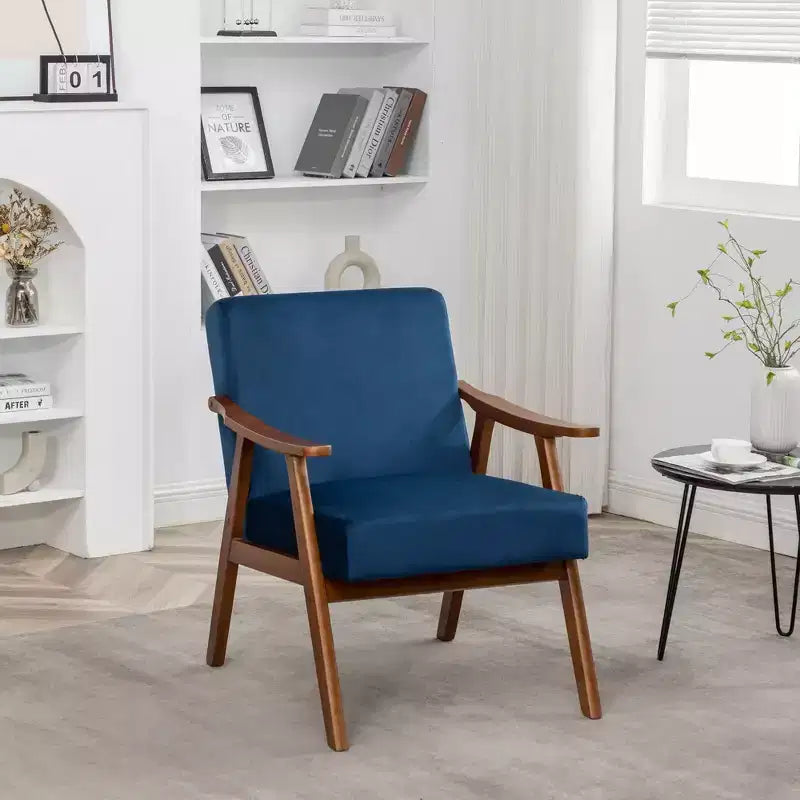 Fauteuil en cuir, Fauteuil moderne classique avec cadre en bois massif