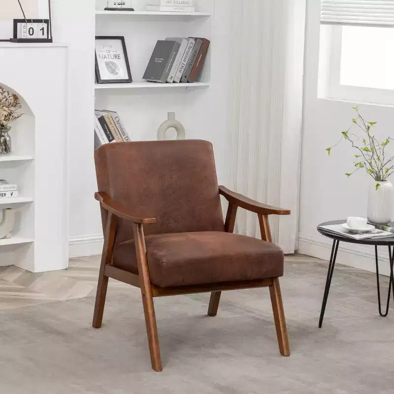 Fauteuil en cuir, Fauteuil moderne classique avec cadre en bois massif