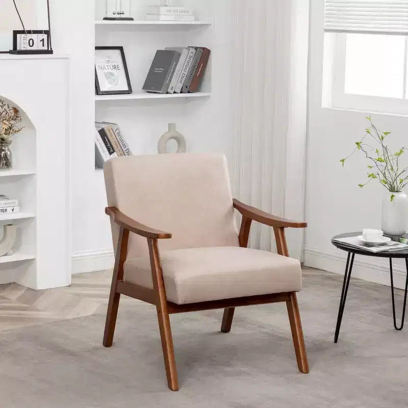 Fauteuil en cuir, Fauteuil moderne classique avec cadre en bois massif