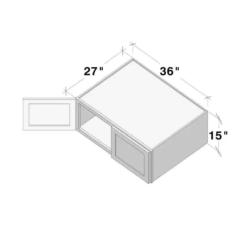 Meuble bas de cuisine Shaker 36 L x 15 H x 27 P avec deux portes, cadre en bois massif, peinture à l'eau à faible teneur en COV, fermeture douce, à assembler, gris tourterelle