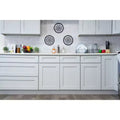 Meuble bas de cuisine Shaker 36 L x 15 H x 27 P avec deux portes, cadre en bois massif, peinture à l'eau à faible teneur en COV, fermeture douce, à assembler, gris tourterelle