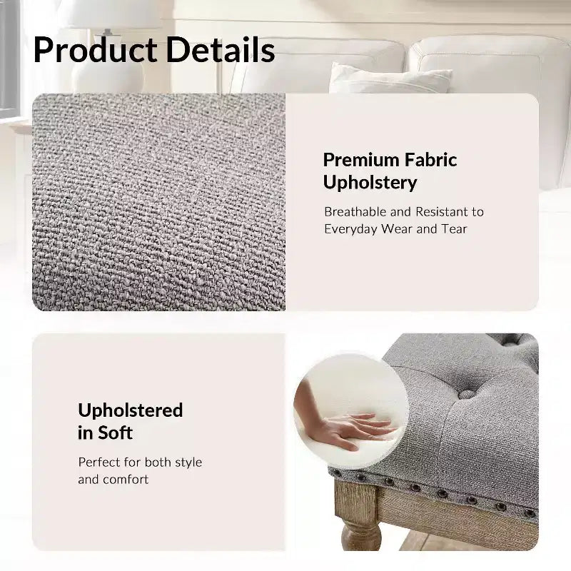 Pouffe de ferme en bois massif