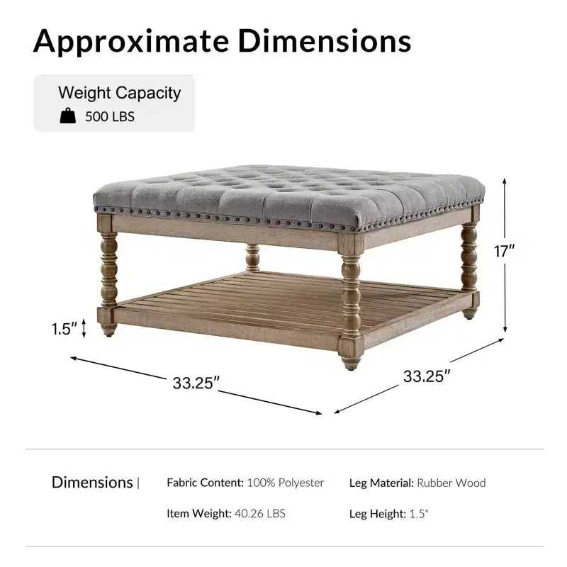 Pouffe de ferme en bois massif