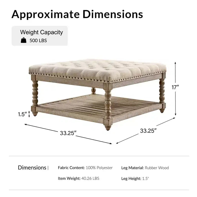Pouffe de ferme en bois massif