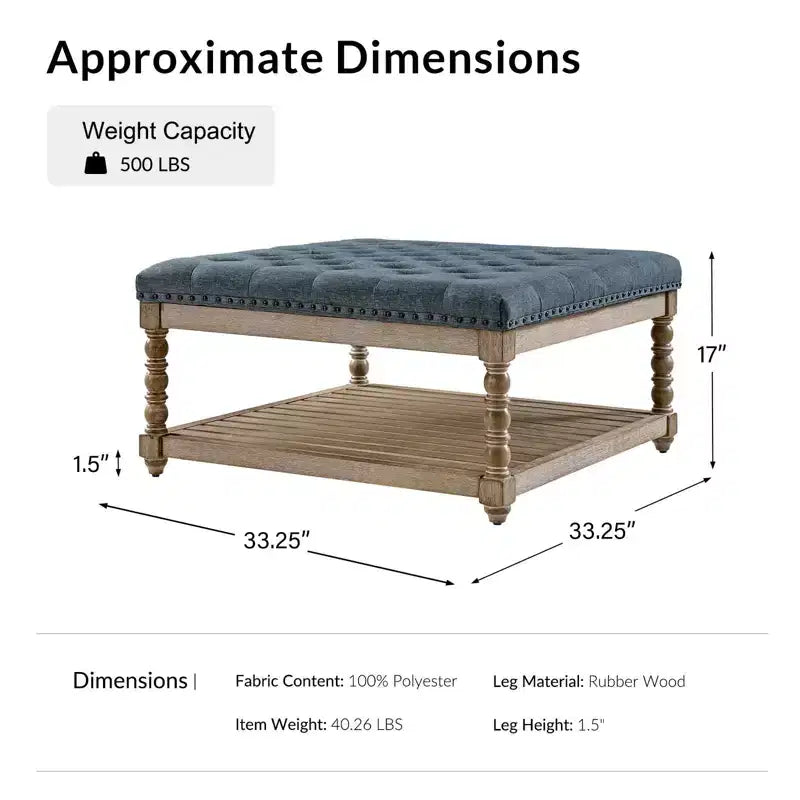 Pouffe de ferme en bois massif