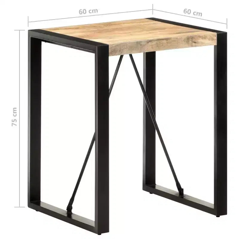 Table de salle à manger en bois de manguier brut et d'acacia massif