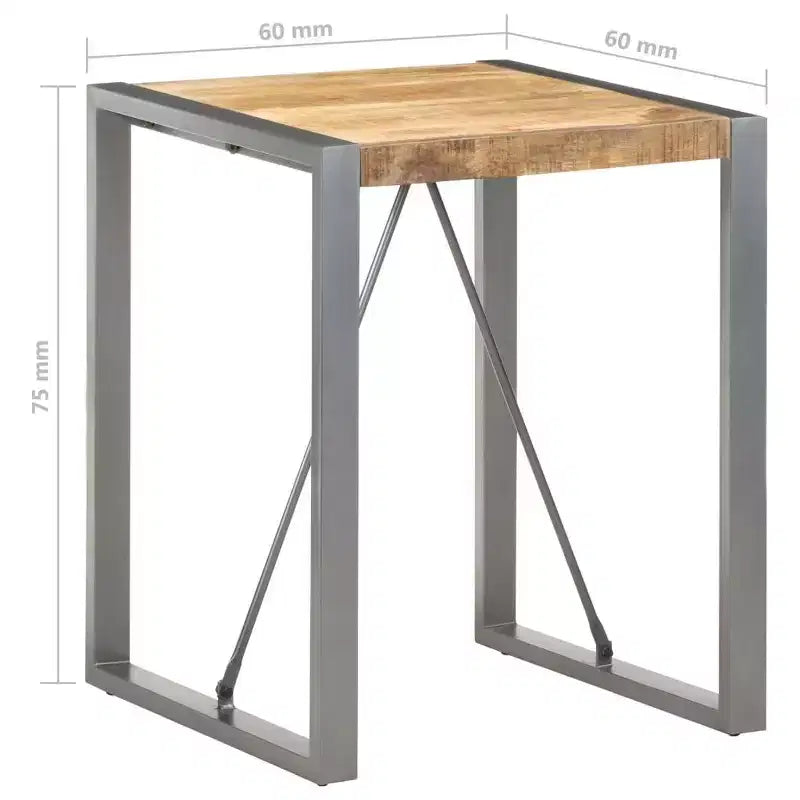 Table de salle à manger en bois de manguier brut et d'acacia massif