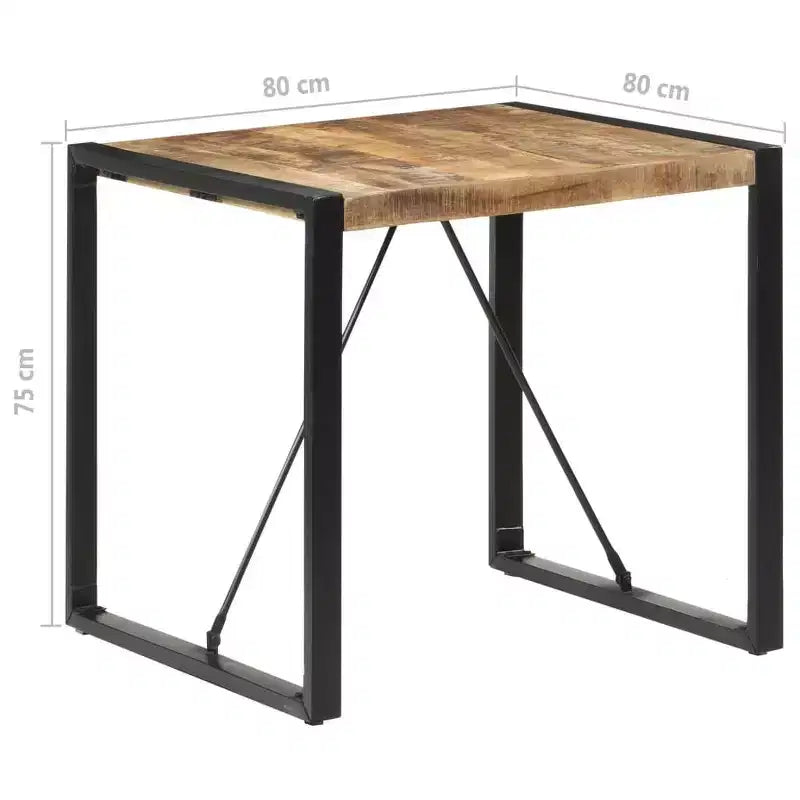 Table de salle à manger en bois de manguier brut et d'acacia massif