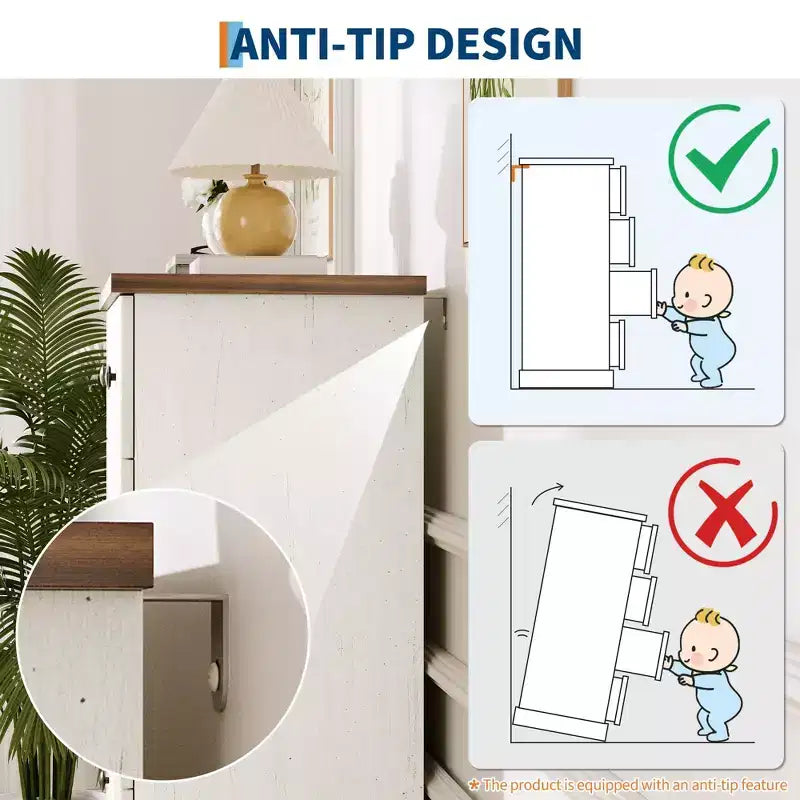 Commode à 6 tiroirs cannelée, commode horizontale moderne en bois de 119 cm avec poignées métalliques, rangement élégant pour chambre d'amis ou appartement