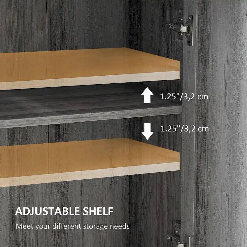 Farmhouse Barn Door Accent Cabinet, Kitchen Sideboard Storage Cabinet with Double Doors, Drawer, and Adjustable Shelf
