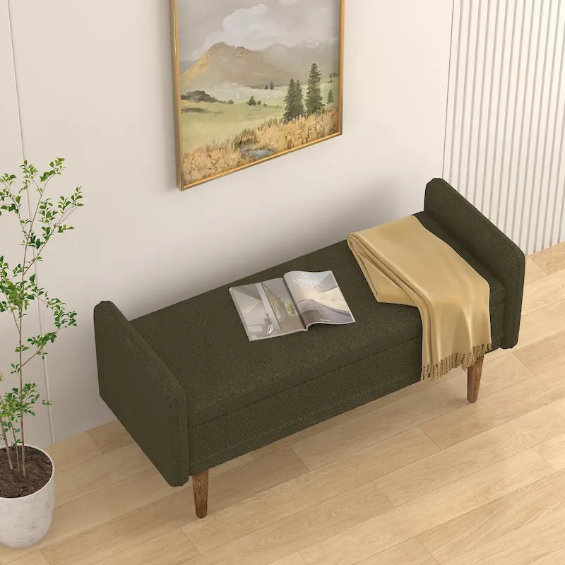 Linen Fabric Storage Stool, ,with Storage Space, Suitable for Apartments, Living Rooms and Bedrooms