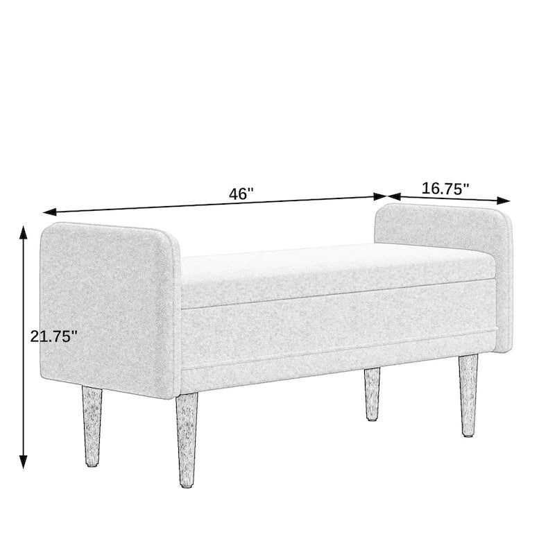 Linen Fabric Storage Stool, ,with Storage Space, Suitable for Apartments, Living Rooms and Bedrooms