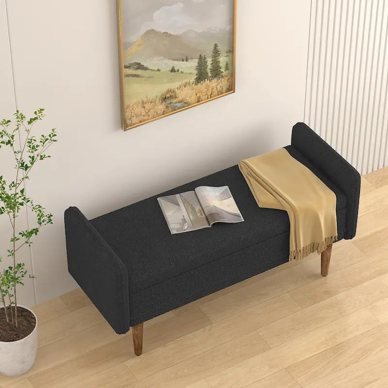Linen Fabric Storage Stool, ,with Storage Space, Suitable for Apartments, Living Rooms and Bedrooms
