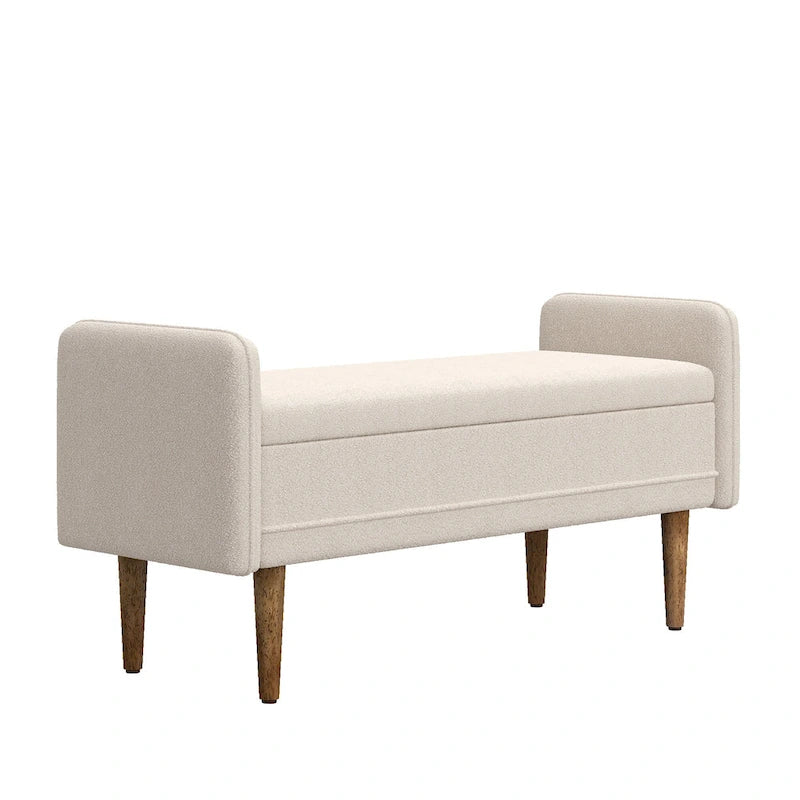 Linen Fabric Storage Stool, ,with Storage Space, Suitable for Apartments, Living Rooms and Bedrooms