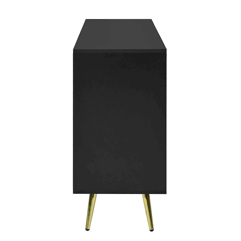 Stylish Sideboard with Wave Geometric Design, Conical Legs, Adjustable, Suitable for Study, Entryway and Living Room