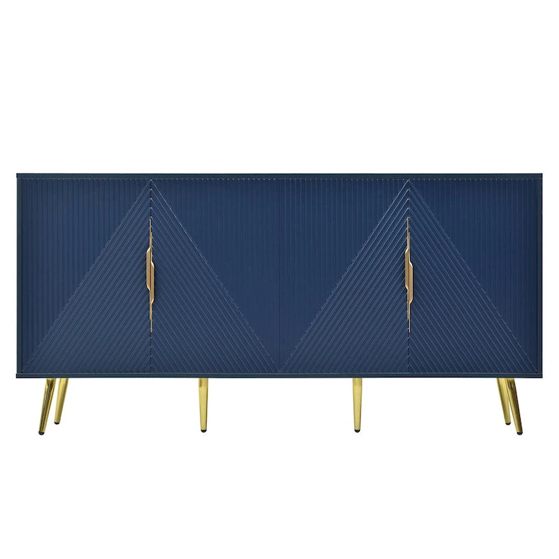 Stylish Sideboard with Wave Geometric Design, Conical Legs, Adjustable, Suitable for Study, Entryway and Living Room