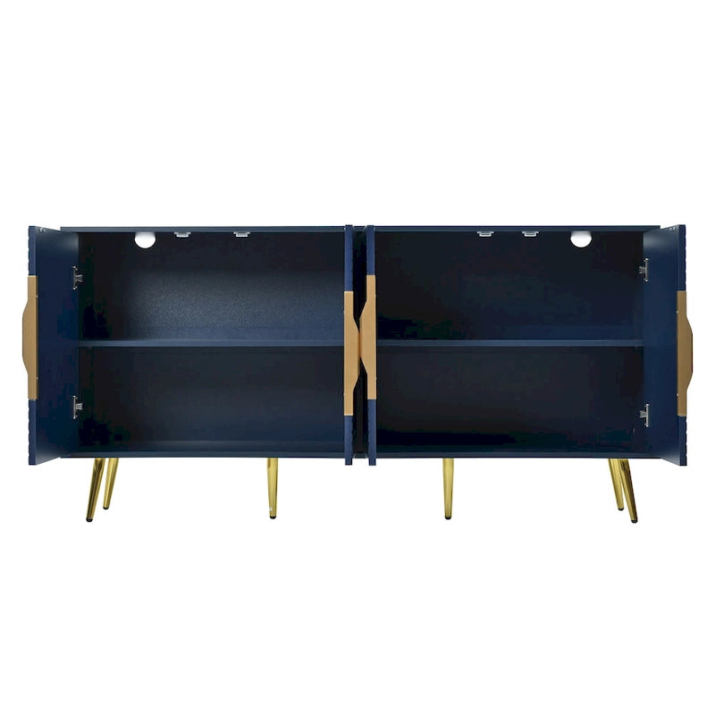 Stylish Sideboard with Wave Geometric Design, Conical Legs, Adjustable, Suitable for Study, Entryway and Living Room
