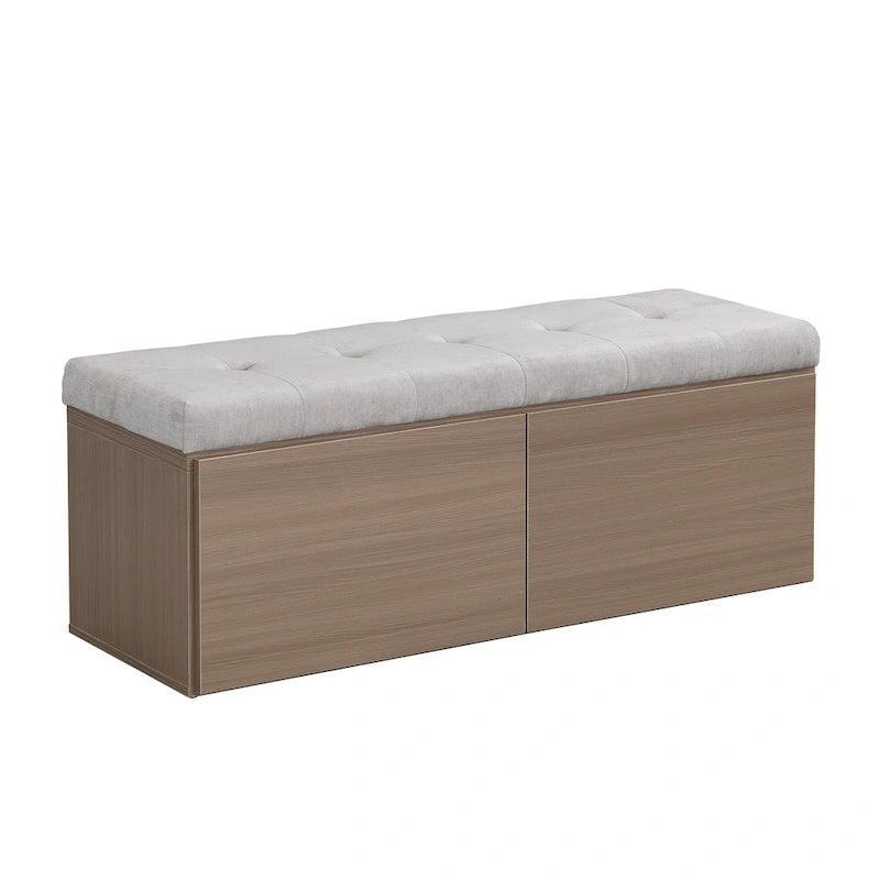 49 Shoe Storage Bench Entryway Shoe Cabinet Storage Ottoman with Padded Seat Cushion and Double Doors for Entryway, Bedroom