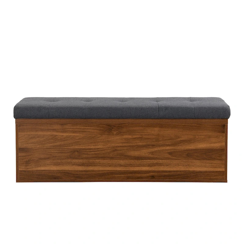 49 Shoe Storage Bench Entryway Shoe Cabinet Storage Ottoman with Padded Seat Cushion and Double Doors for Entryway, Bedroom