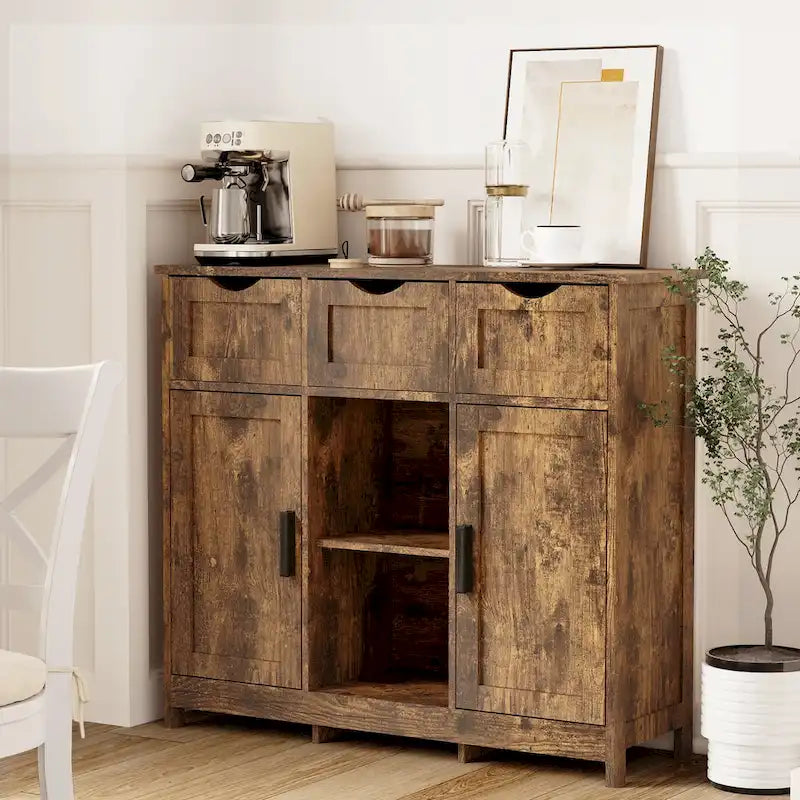 Storage Cabinets,Wooden Floor Cabinet,with Drawers and Shelves Storage Cabinets,Accent Cabinet for Living Room,Bedroom