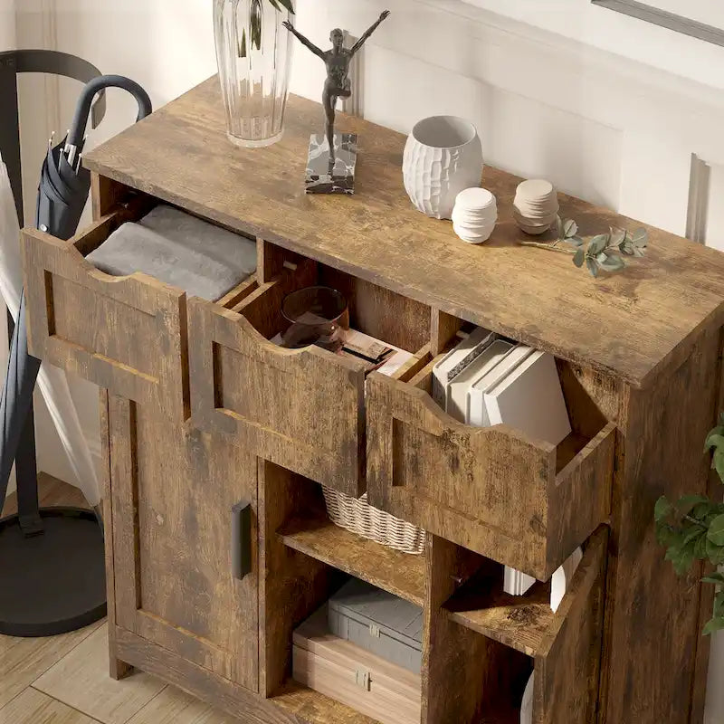 Storage Cabinets,Wooden Floor Cabinet,with Drawers and Shelves Storage Cabinets,Accent Cabinet for Living Room,Bedroom