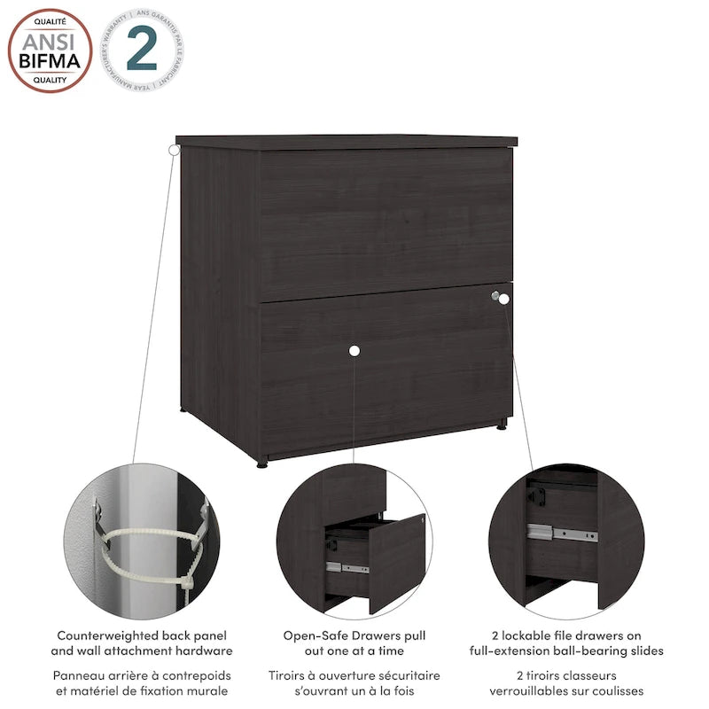 Logan 28W 2 Drawer Lateral File Cabinet by Bestar