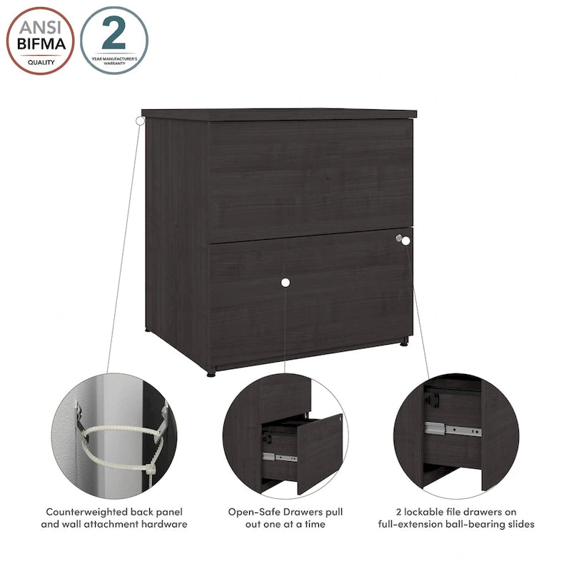 Logan 28W 2 Drawer Lateral File Cabinet by Bestar