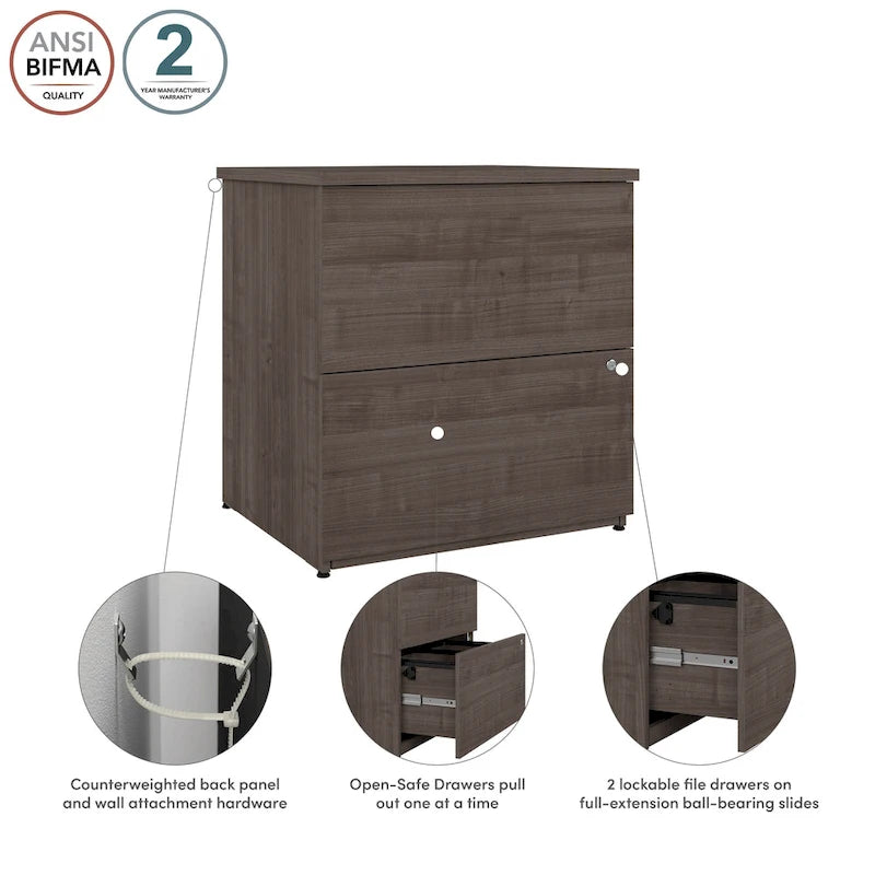 Logan 28W 2 Drawer Lateral File Cabinet by Bestar