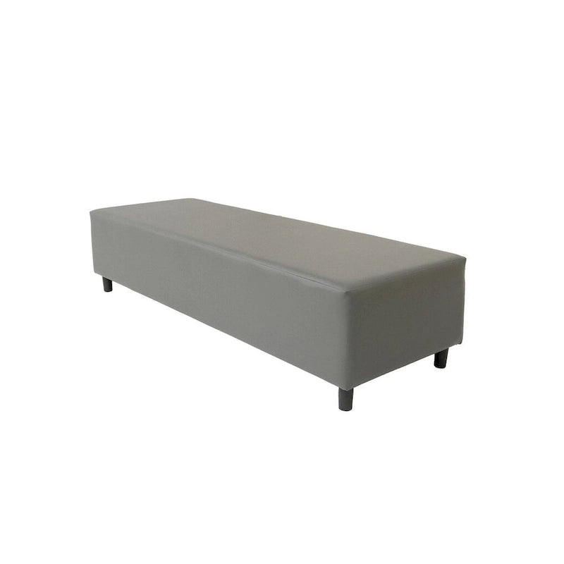 HomeRoots 72 Gray and Black Upholstered Genuine Leather Bench - 72