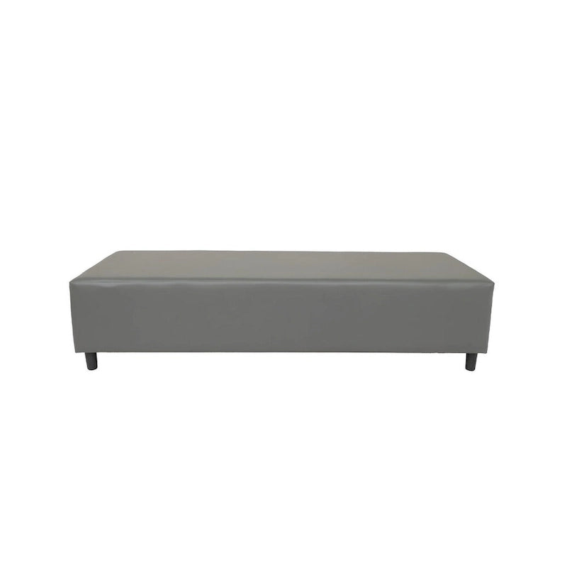 HomeRoots 72 Gray and Black Upholstered Genuine Leather Bench - 72