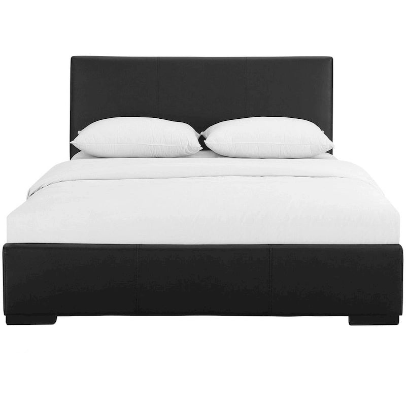Black Faux Leather King Bed Frame