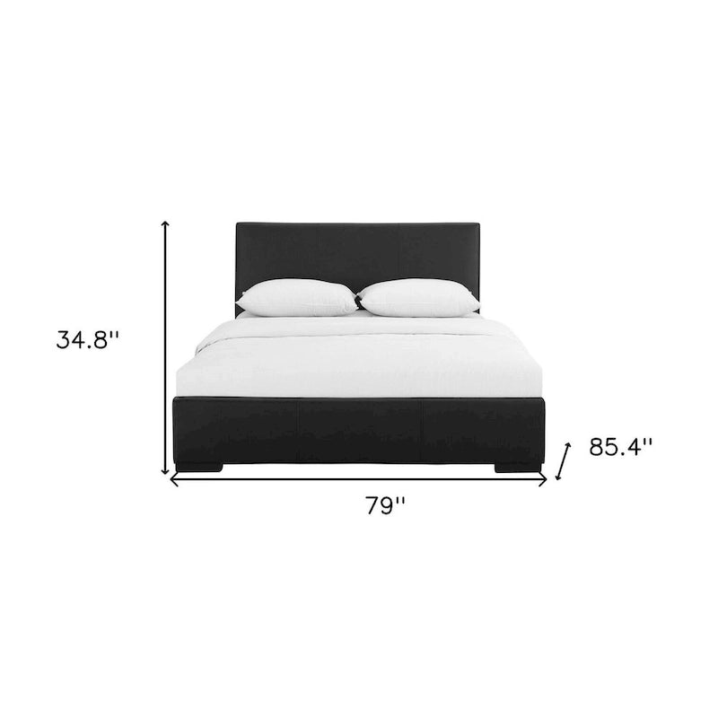Black Faux Leather King Bed Frame