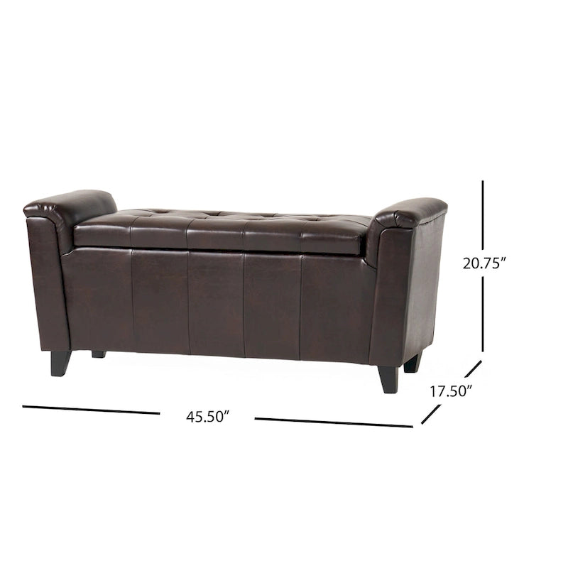 Alden Armed Storage Bench