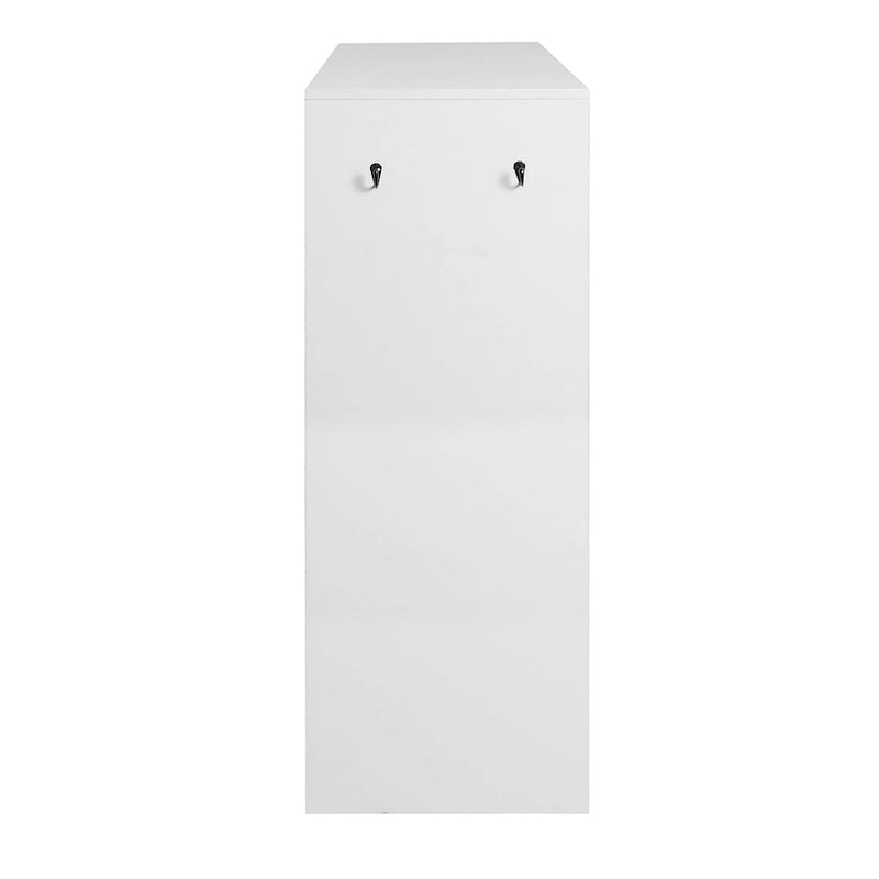 Freestanding Shoe Rack Organizer with 2 Shutter Door, Entryway Narrow Shoe Storage with Adjustable Storage Shelf &Top Drawer