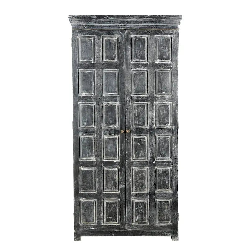 HomeRoots 72 Dark Gray Solid Wood Pantry Or Storage Closet - 36' X '72' X '18