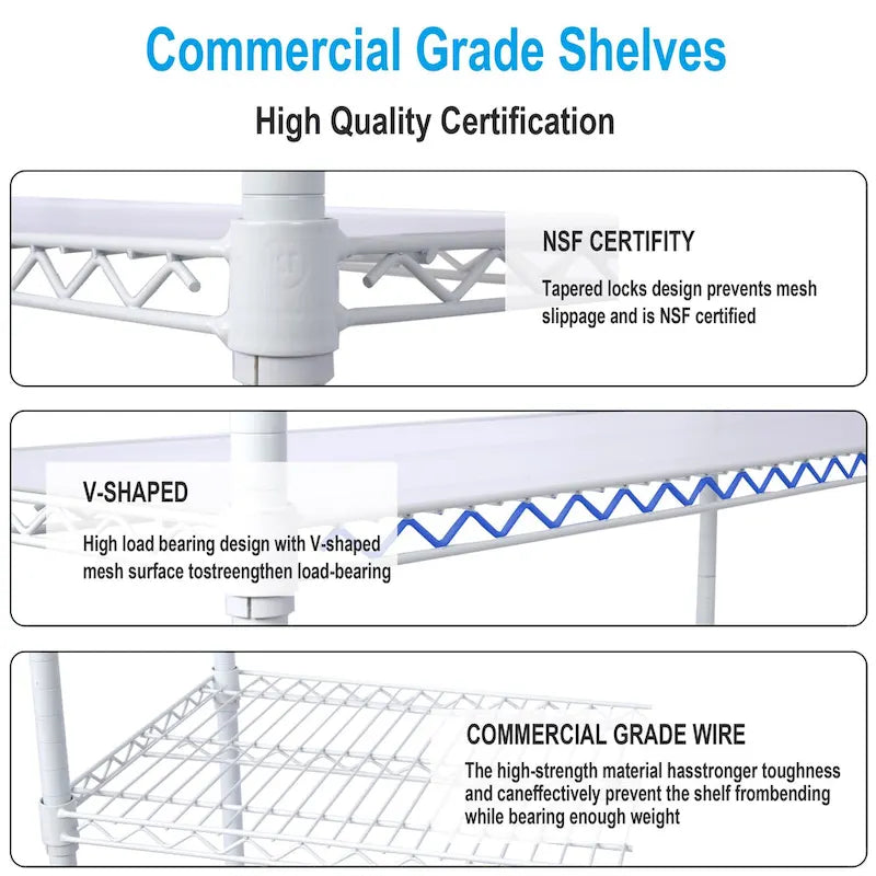 6-Tier Multifunctional Adjustable Shelf with Wheels, 6000LBS Capacity